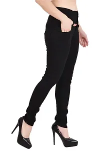 Jeancherry Women Black Plain Jeans 4 Button-thumb2