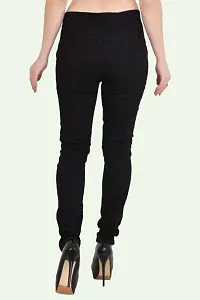 Comfits Women Black Plain Jeans 4 Button-thumb1