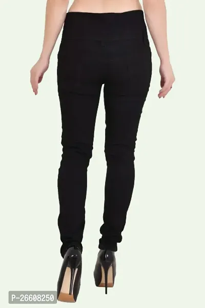 Comfits Women Black Plain Jeans 4 Button-thumb2