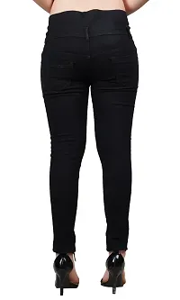 Jeancherry Women Black Knee Cut Jeans 4 Button WBK-thumb1