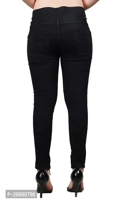Jeancherry Women Black Knee Cut Jeans 4 Button WBK-thumb2