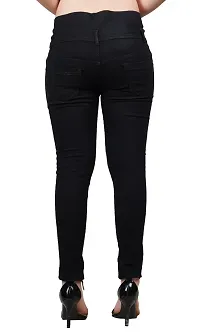 Jeancherry Women Black Knee Cut Jeans 4 Button WBK-thumb2