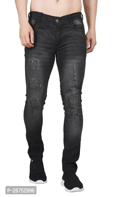 Flaring G-2 Grey Rough Jeans For Men-thumb0