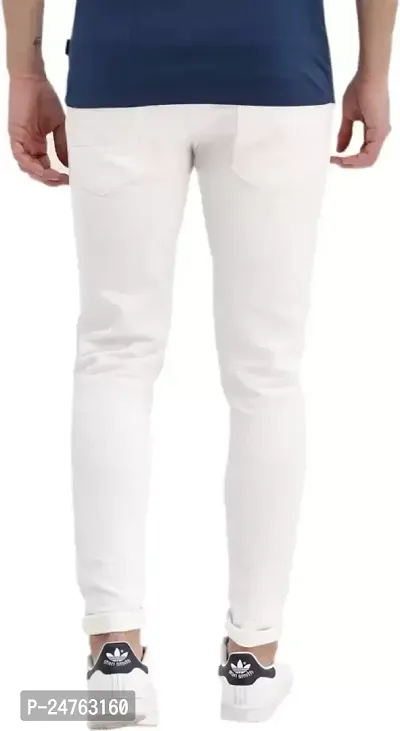 COMFITS Men's Casual White Plain Jeans (28)-thumb2