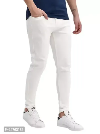 COMFITS Men's Casual White Plain Jeans (28)-thumb3