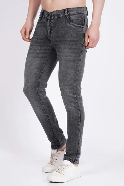 Classic Cotton Blend Solid Jeans for Men