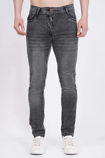 Stylish Cotton Blend Distress Jeans For Men