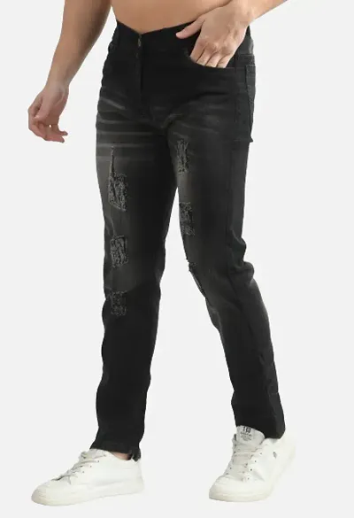 Classic Cotton Blend Solid Jeans for Men