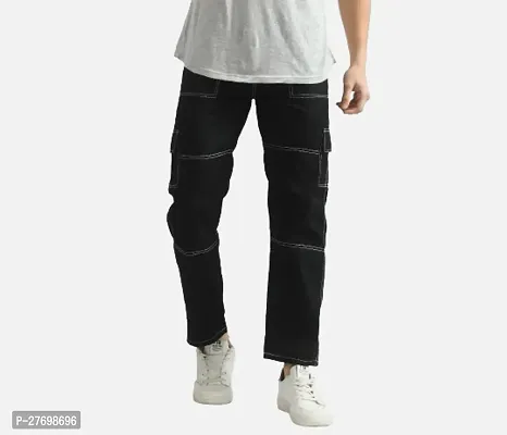 Classic Cotton Blend Solid Jeans for Men-thumb0