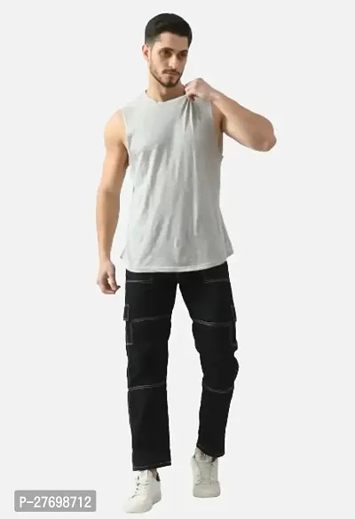 Classic Cotton Blend Solid Jeans for Men-thumb2