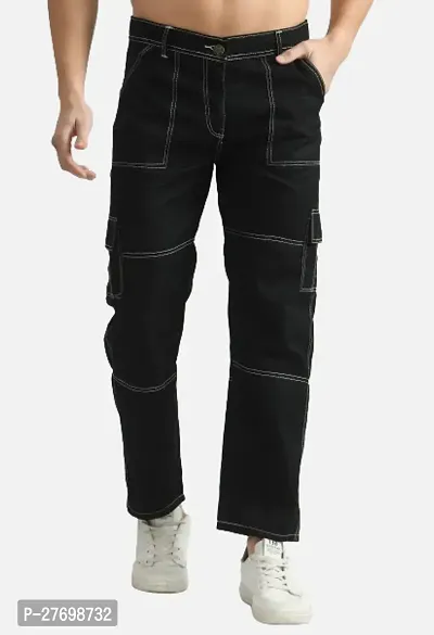 Classic Cotton Blend Solid Jeans for Men