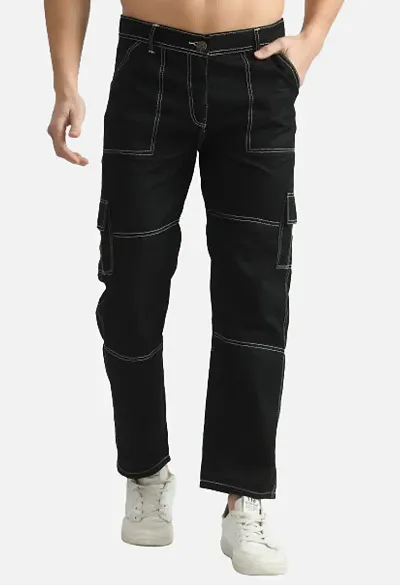 Classic Cotton Blend Solid Jeans for Men