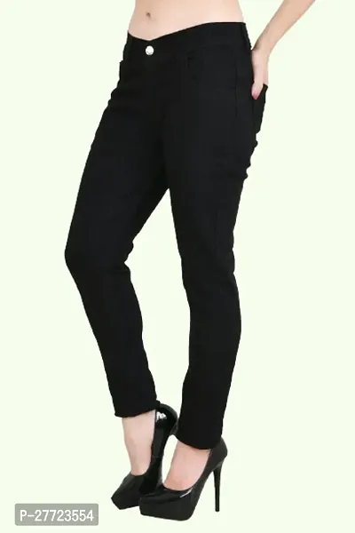 Classic Cotton Blend Solid Jeans for Women