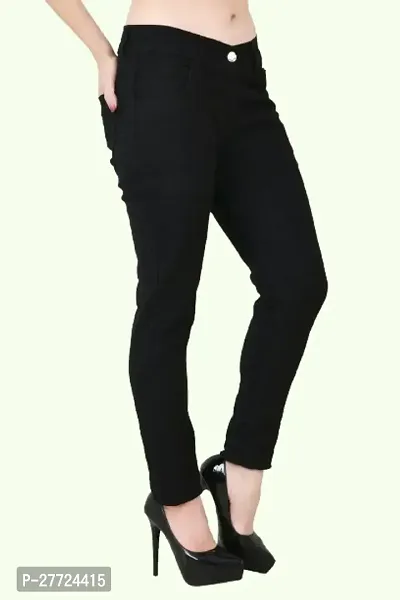 Classic Cotton Blend Solid Jeans for Women