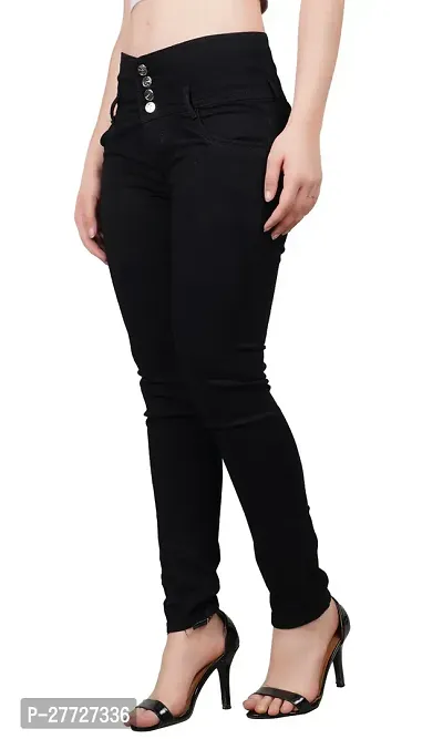 Classic Cotton Blend Solid Jeans for Women-thumb0