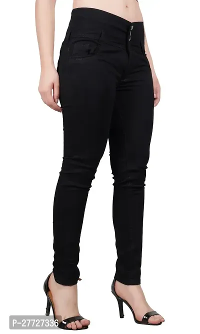 Classic Cotton Blend Solid Jeans for Women-thumb2