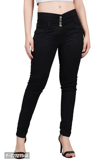 Classic Cotton Blend Solid Jeans for Women