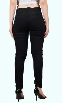 Classic Cotton Blend Solid Jeans for Women-thumb3