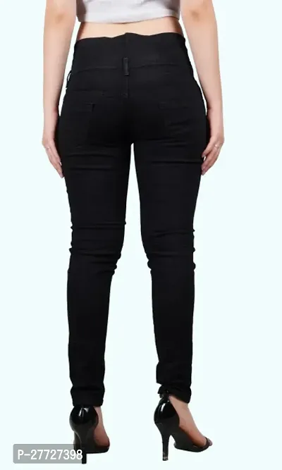 Classic Cotton Blend Solid Jeans for Women-thumb3