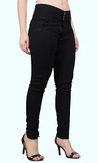 Classic Cotton Blend Solid Jeans for Women-thumb3