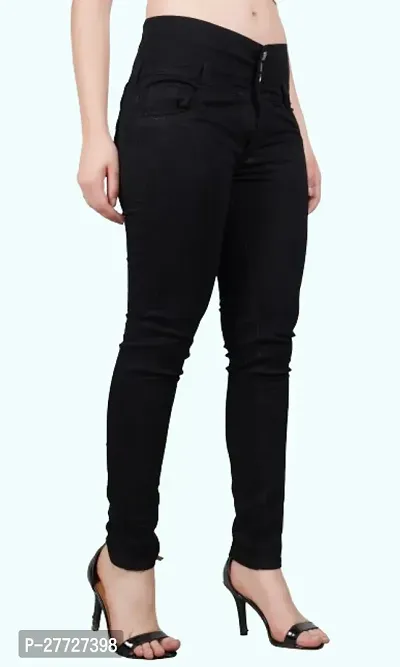 Classic Cotton Blend Solid Jeans for Women-thumb4