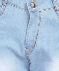 Stylish Cotton Blend Baggy Sky Blue Pocket Jeans-thumb2