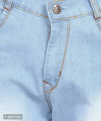Stylish Cotton Blend Baggy Sky Blue Pocket Jeans-thumb3