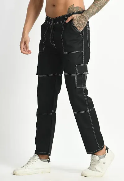 Classic Blend Solid Cargo Jean for Men