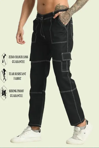 Classic Blend Solid Cargo Jean for Men