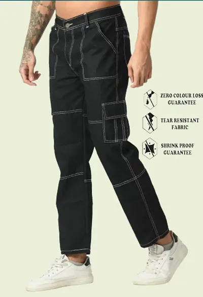 Classic Blend Solid Cargo Jean for Men