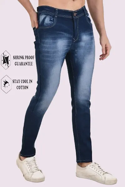 Stylish Cotton Blend Jeans For Men