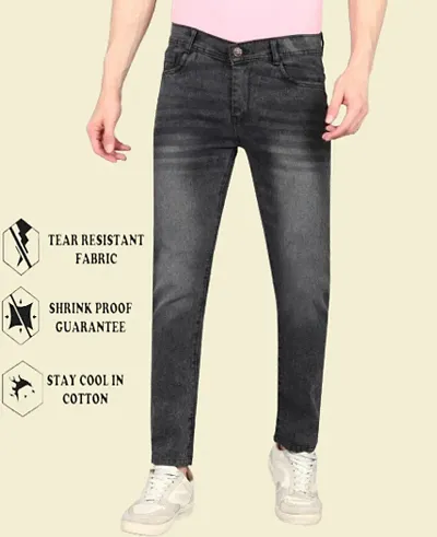 Classic Blend Solid Jeans For Men