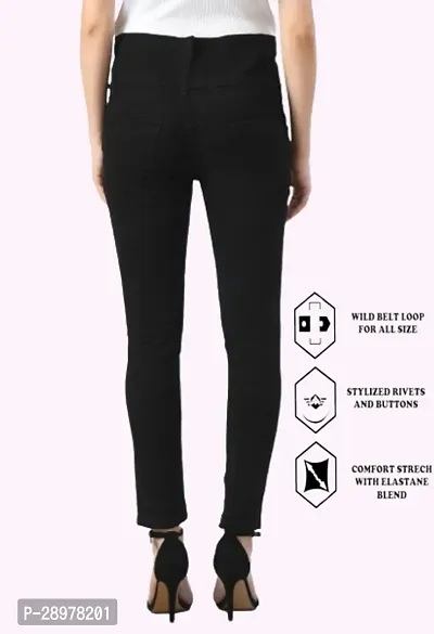 Classic Cotton Blend Solid Jean For Women-thumb4