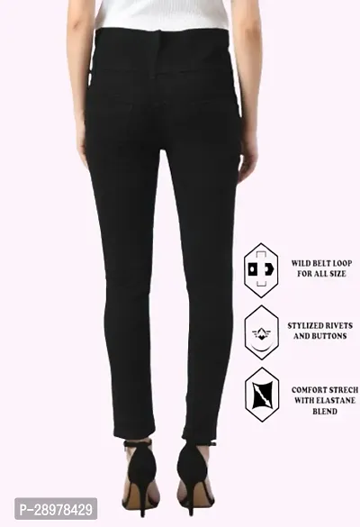 Classic Cotton Blend Solid Jean For Women-thumb3