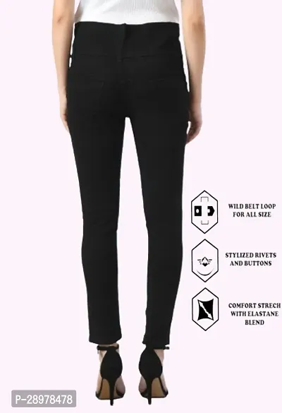 Classic Cotton Blend Solid Jean For Women-thumb4