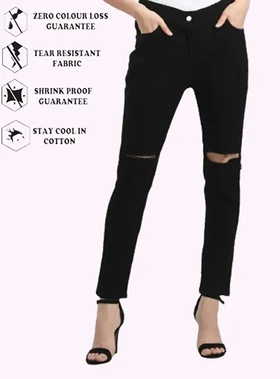 Classic Blend Solid Jean For Women