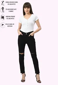 Classic Cotton Blend Solid Jean For Women-thumb1