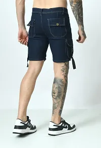 Flaring Regular Fit Short Pocket Dark Blue-thumb1