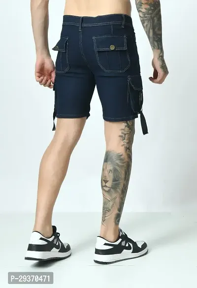 Flaring Regular Fit Short Pocket Dark Blue-thumb2