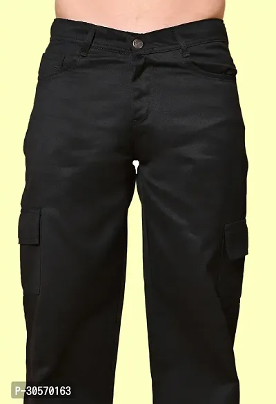 Flaring Jogger Fit Denim Baggy  Black Pocket Jeans-thumb4