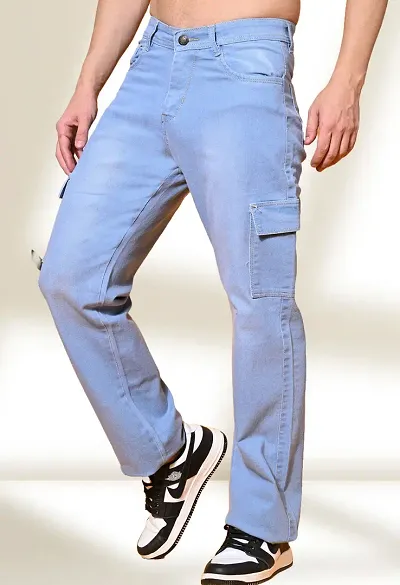 Stylish Fancy Denim Solid Regular Fit Jeans For Men