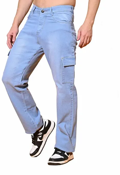 Stylish Fancy Denim Solid Regular Fit Jeans For Men