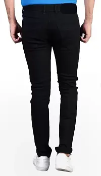 Jeancherry Slim Fit Denim Black Plain Jeans-thumb1