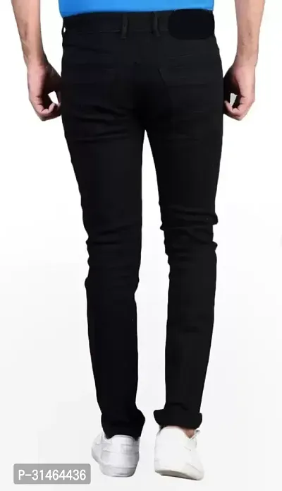 Jeancherry Slim Fit Denim Black Plain Jeans-thumb2