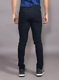 Jeancherry Tapered Fit Denim Black Plain Jeans-thumb1