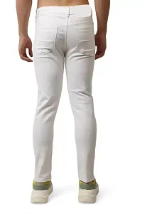 Jeancherry Straight Fit Denim White Knee Cut Jeans-thumb2