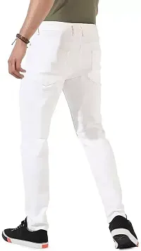 Jeancherry Regular Fit Denim White Plain Jeans-thumb2