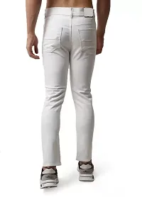 Jeancherry Slim Fit Denim White Plain Jeans-thumb1