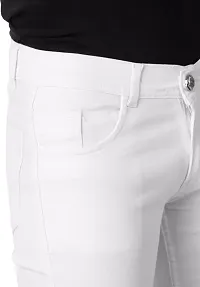 Jeancherry Slim Fit Denim White Plain Jeans-thumb2