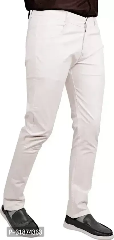 Jeancherry Straight Fit Denim White Plain Jeans-thumb0